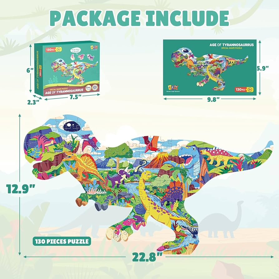 Amazon.com: ELX 130 Piece Dinosaur World Jigsaw Puzzle for